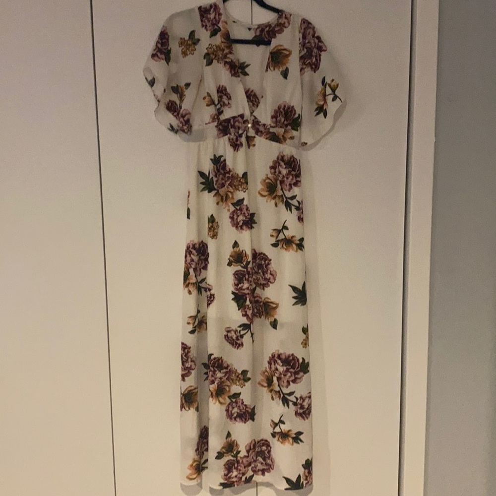 White Floral M maxi dress